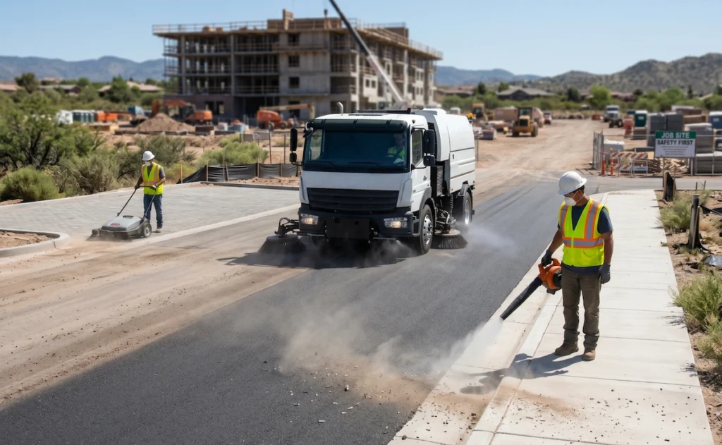 What Dust Control Sweeping Actually Does on a Construction Site